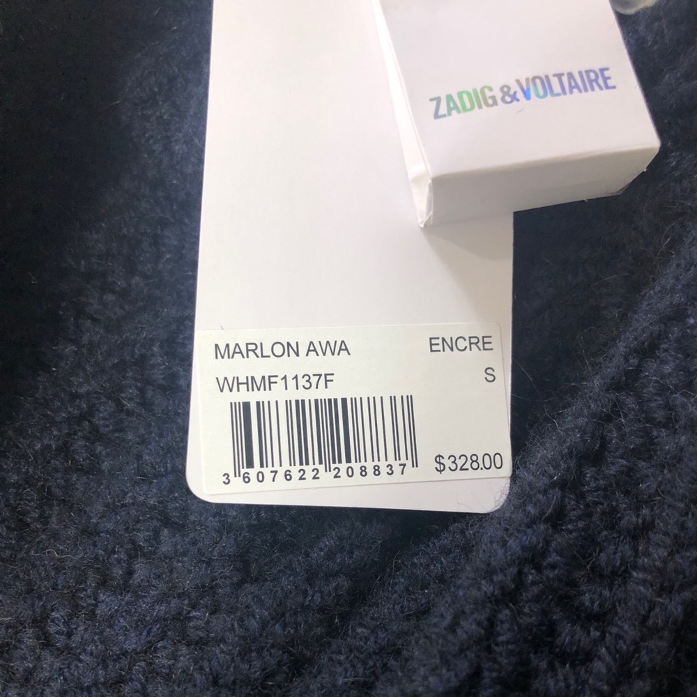 NWT ZADIG & VOLTAIRE Marlon Awa Sweater In Encre - Picture 7 of 8